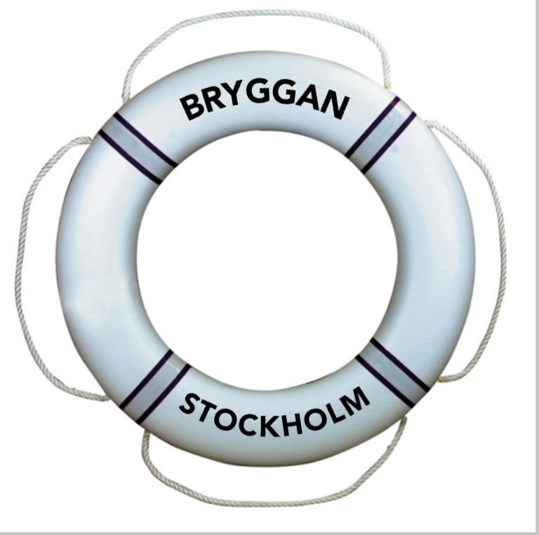 Livboj vit blå egen text