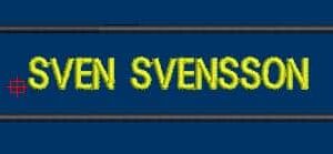 Namnskylt med kardborre